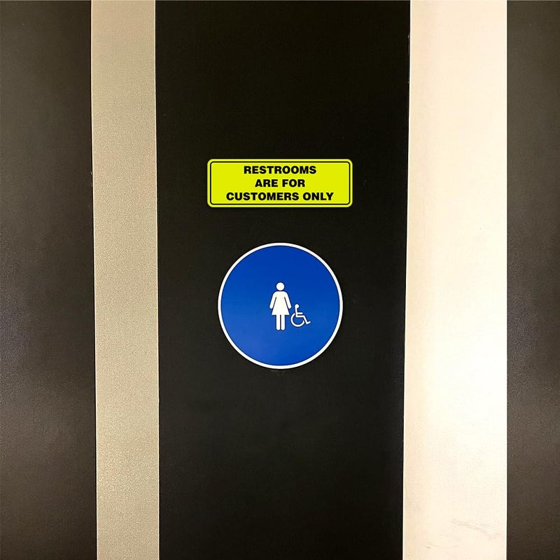 All Quality Standard Restrooms Are For Customers Only Door/Wall Sign - Black - Large 1 Pack - Image 2